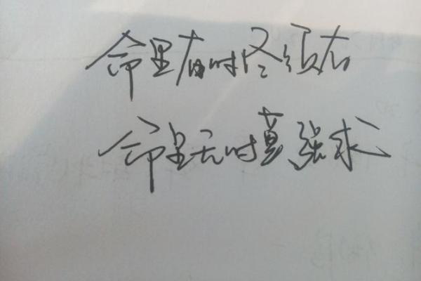命里有时终须有，命里无时莫强求的哲思启示