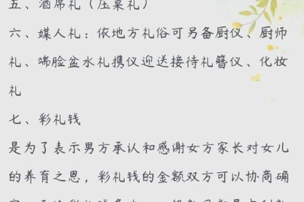 传统婚礼礼仪：男方的礼物与连命钱的文化意义