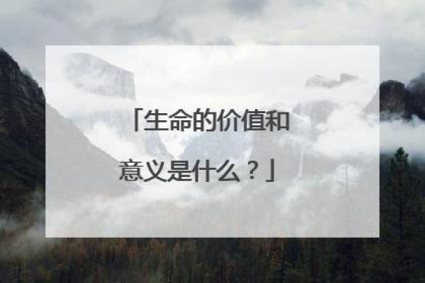 探索生命的价值：我们生命的几条命与意义