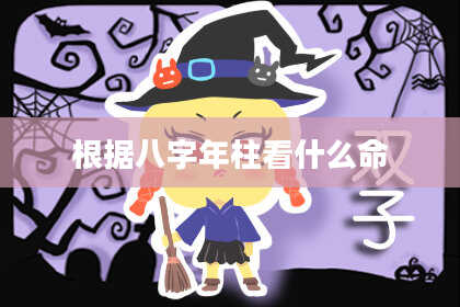 根据八字年柱看什么命