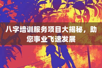 八字培训服务项目大揭秘，助您事业飞速发展