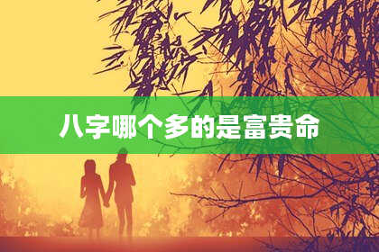 八字哪个多的是富贵命