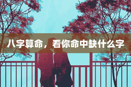 八字算命，看你命中缺什么字