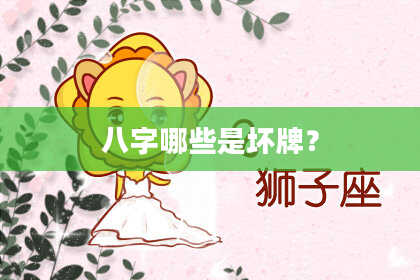 八字哪些是坏牌？