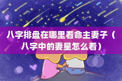 八字排盘在哪里看命主妻子(八字中的妻星怎么看)