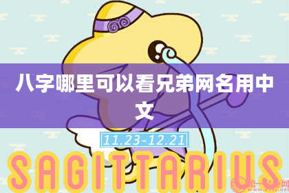 八字哪里可以看兄弟网名用中文