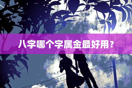 八字哪个字属金最好用？