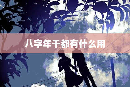 八字年干都有什么用