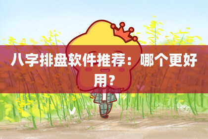 八字排盘软件推荐：哪个更好用？