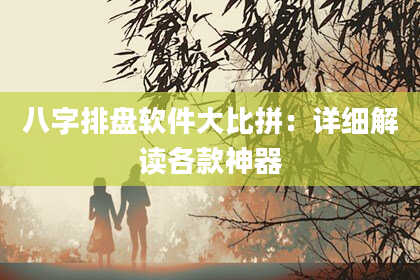 八字排盘软件大比拼：详细解读各款神器