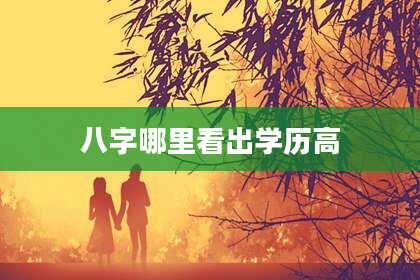 八字哪里看出学历高