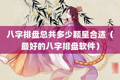八字排盘总共多少颗星合适（最好的八字排盘软件）