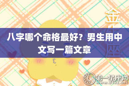 八字哪个命格最好？男生用中文写一篇文章