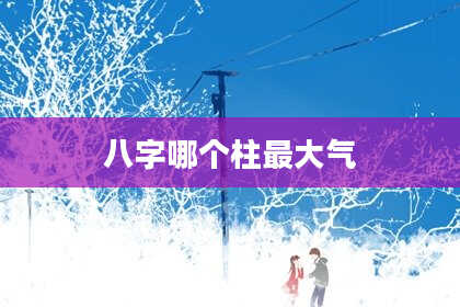 八字哪个柱最大气