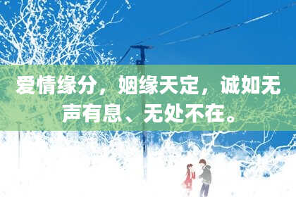 爱情缘分，姻缘天定，诚如无声有息、无处不在。