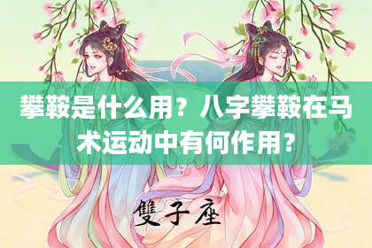 攀鞍是什么用？八字攀鞍在马术运动中有何作用？