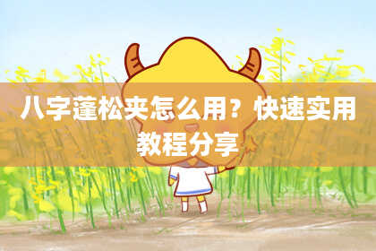 八字蓬松夹怎么用？快速实用教程分享