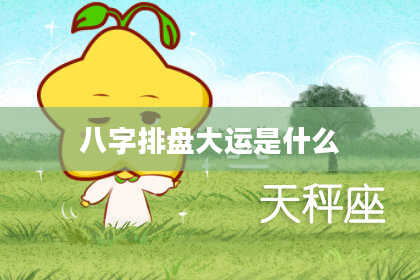 八字排盘大运是什么