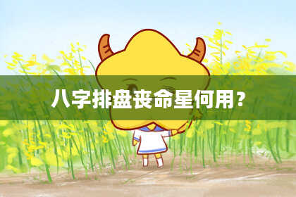 八字排盘丧命星何用？