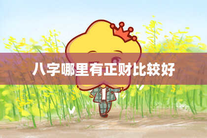 八字哪里有正财比较好