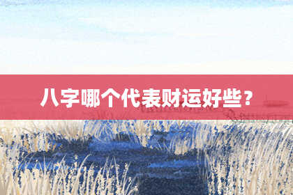 八字哪个代表财运好些？