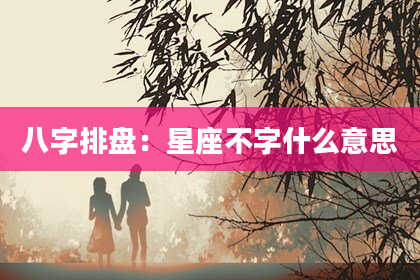 八字排盘：星座不字什么意思