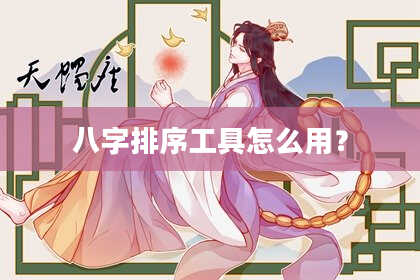 八字排序工具怎么用？