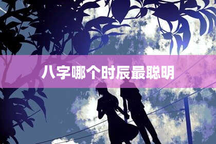 八字哪个时辰最聪明