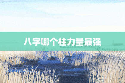八字哪个柱力量最强
