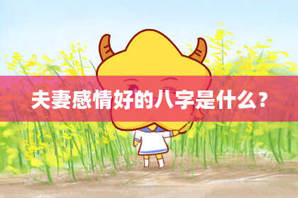 夫妻感情好的八字是什么？