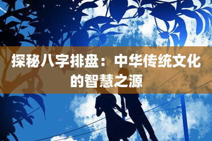 探秘八字排盘：中华传统文化的智慧之源