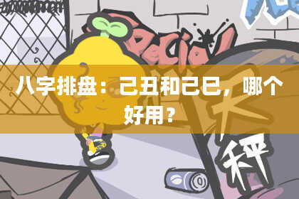 八字排盘：己丑和己巳，哪个好用？