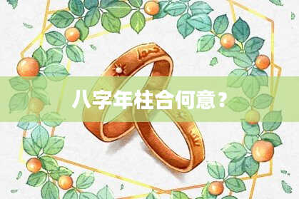八字年柱合何意？