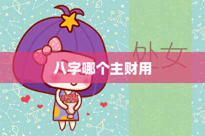 八字哪个主财用
