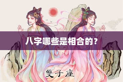 八字哪些是相合的？
