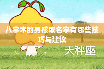 八字木的男孩取名字有哪些技巧与建议