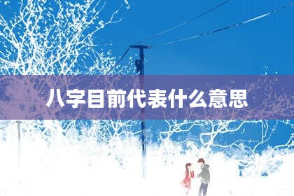 八字目前代表什么意思