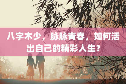 八字木少，脉脉青春，如何活出自己的精彩人生？
