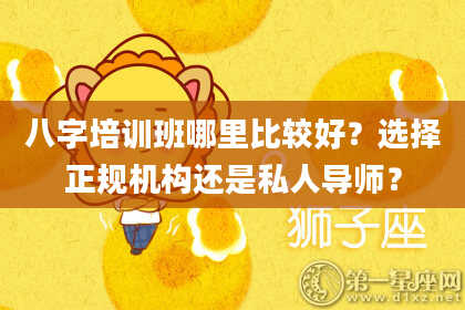 八字培训班哪里比较好？选择正规机构还是私人导师？