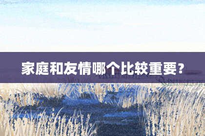家庭和友情哪个比较重要？