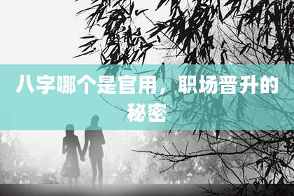 八字哪个是官用，职场晋升的秘密