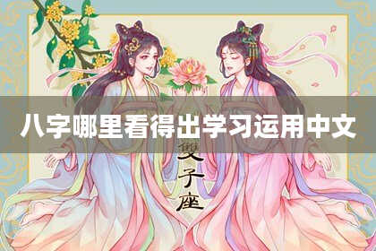 八字哪里看得出学习运用中文