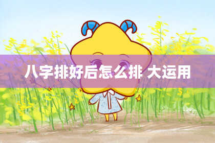 八字排好后怎么排 大运用