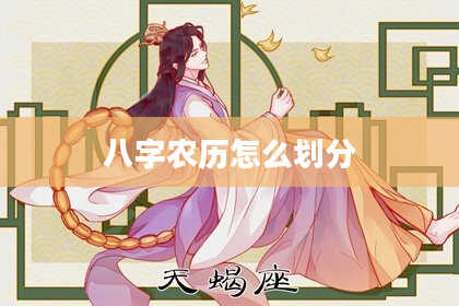 八字农历怎么划分