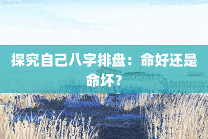 探究自己八字排盘:命好还是命坏?
