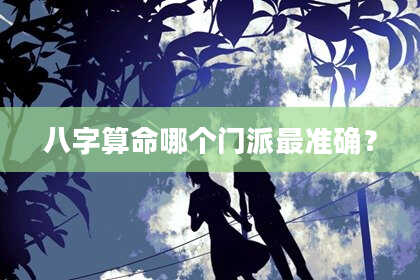 八字算命哪个门派最准确？