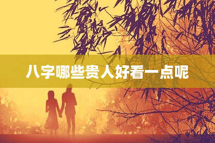 八字哪些贵人好看一点呢