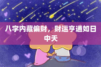 八字内藏偏财，财运亨通如日中天