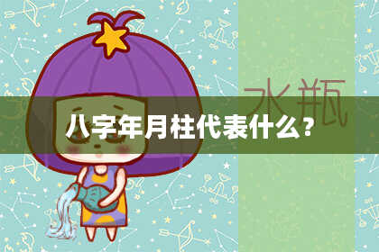 八字年月柱代表什么？