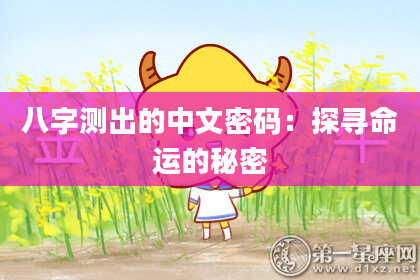 八字测出的中文密码：探寻命运的秘密